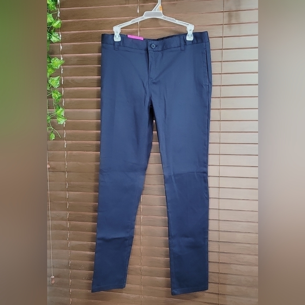 NWT French Toast Skinny Highrise Navy Blue Adjustable Waist Girls Pants Size 16